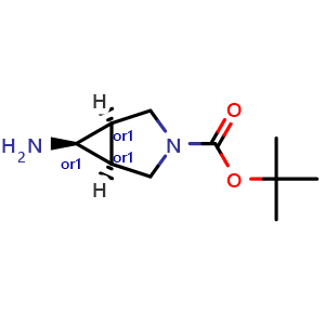 Chemical structure of Tert-butyl rel-(1r,5s,6r)-6-amino-3-azabicyclo[3.1.0]hexane-3-carboxylate , CAS 2256715-14-5, AChemBlock U103236