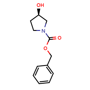 Chemical structure of Benzyl (3R)-3-hydroxypyrrolidine-1-carboxylate , CAS 100858-33-1, AChemBlock U103247