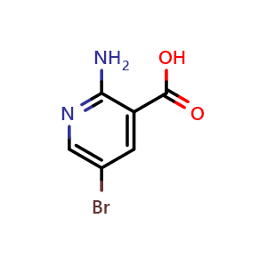 Chemical structure of 2-Amino-5-bromo-pyridine-3-carboxylic acid , CAS 52833-94-0, AChemBlock U103250