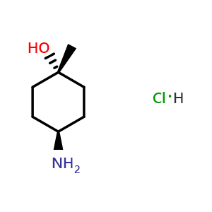 Chemical structure of Trans-4-amino-1-methyl-cyclohexanol hydrochloride , CAS 837377-20-5, AChemBlock U103261