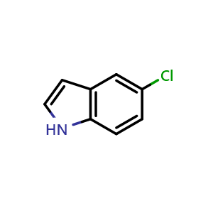 Chemical structure of 5-Chloro-1H-indole , CAS 17422-32-1, AChemBlock U103263