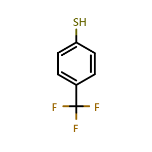 Chemical structure of 4-(Trifluoromethyl)benzenethiol , CAS 825-83-2, AChemBlock U103300