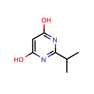 Chemical structure of 2-Isopropylpyrimidine-4,6-diol , CAS 1197-04-2, AChemBlock U103325