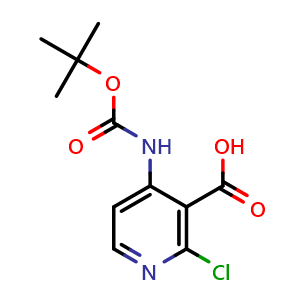 Chemical structure of 4-((Tert-butoxycarbonyl)amino)-2-chloronicotinic acid , CAS 1383788-47-3, AChemBlock U103342