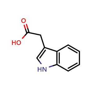 Chemical structure of Indole-3-acetic acid , CAS 87-51-4, AChemBlock U103372