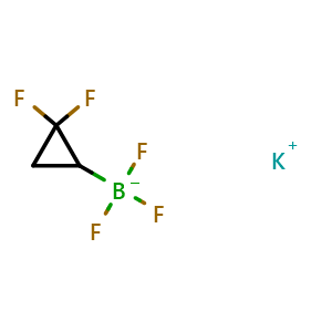 Chemical structure of Potassium;(2,2-difluorocyclopropyl)-trifluoro-boranuide , CAS 2416056-30-7, AChemBlock U103388
