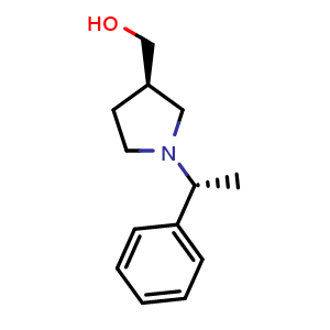 Chemical structure of [ (3R)-1-[(1R)-1-phenylethyl]pyrrolidin-3-yl]methanol , CAS 99735-47-4, AChemBlock U103391