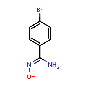 Chemical structure of 4-Bromo-N'-hydroxybenzenecarboximidamide , CAS 19227-14-6, AChemBlock U103399