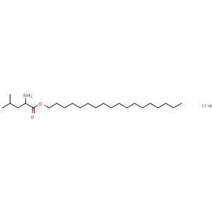 Chemical structure of Octadecyl 2-amino-4-methylpentanoate hydrochloride , CAS 95362-53-1, AChemBlock U103411