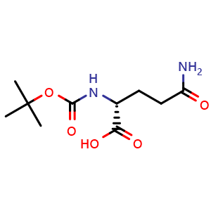 Chemical structure of (R)-5-Amino-2-(tert-butoxycarbonylamino) -5-oxopentanoic acid , CAS 61348-28-5, AChemBlock U103434