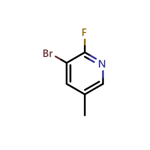 Chemical structure of 3-Bromo-2-fluoro-5-methylpyridine , CAS 17282-01-8, AChemBlock U103455