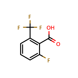 Chemical structure of 2-Fluoro-6-(trifluoromethyl)benzoic acid , CAS 32890-94-1, AChemBlock U103477