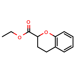 Chemical structure of Ethyl chromane-2-carboxylate , CAS 24698-77-9, AChemBlock U103483