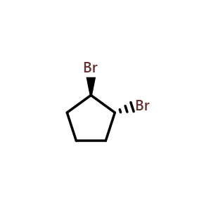 Chemical structure of Trans-1,2-dibromocyclopentane , CAS 10230-26-9, AChemBlock U103494