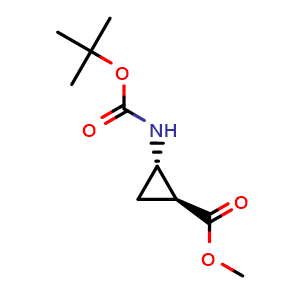 Chemical structure of Methyl (1S,2S)-2-(tert-butoxycarbonylamino)cyclopropanecarboxylate , CAS 2281862-95-9, AChemBlock U103499