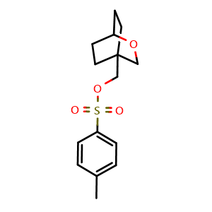 Chemical structure of 2-Oxabicyclo[2.2.2]octan-4-ylmethyl 4-methylbenzenesulfonate , CAS 1212021-22-1, AChemBlock U103523