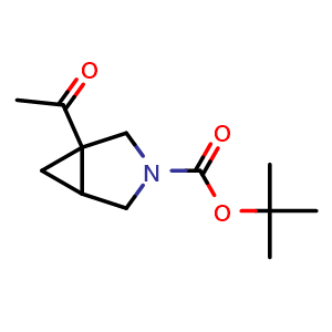 Chemical structure of Tert-butyl 1-acetyl-3-azabicyclo[3.1.0]hexane-3-carboxylate , CAS 2164962-36-9, AChemBlock U103528