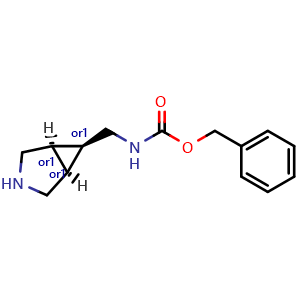 Chemical structure of Benzyl N-[[rel-(1r,5s,6r)-3-azabicyclo[3.1.0]hexan-6-yl]methyl]carbamate , CAS 2414581-17-0, AChemBlock U103532