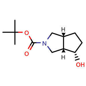 Chemical structure of Tert-butyl rel-(3as,4s,6ar)-4-hydroxy-3,3a,4,5,6,6a-hexahydro-1H-cyclopenta[c]pyrrole-2-carboxylate , CAS 913575-10-7, AChemBlock U103538