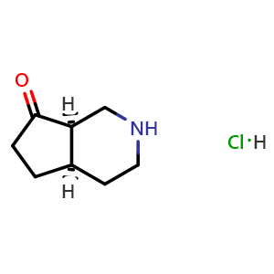 Chemical structure of Cis-1,2,3,4,4a,5,6,7a-octahydrocyclopenta[c]pyridin-7-one; hydrochloride , AChemBlock U103539