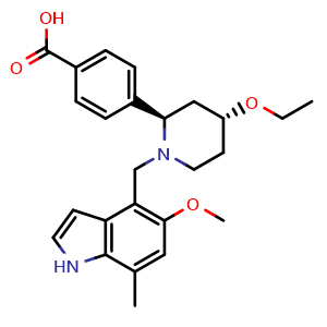 4-[(2R,4R)-4-ethoxy-1-[(5-methoxy-7-methyl-1H-indol-4-yl)methyl]-2-piperidyl]benzoic acid