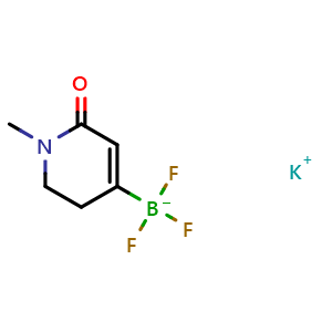 Chemical structure of Potassium trifluoro-(1-methyl-6-oxo-2,3-dihydropyridin-4-yl)boranuide , AChemBlock U103542