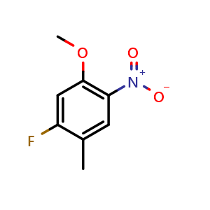 Chemical structure of 1-Fluoro-5-methoxy-2-methyl-4-nitro-benzene , CAS 314298-13-0, AChemBlock U103548