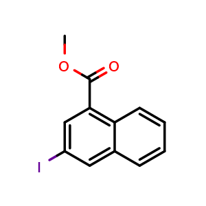 Chemical structure of Methyl 3-iodonaphthalene-1-carboxylate , CAS 432516-88-6, AChemBlock U103550
