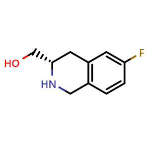 Chemical structure of [ (3S)-6-fluoro-1,2,3,4-tetrahydroisoquinolin-3-yl]methanol , CAS 1389391-15-4, AChemBlock U103560