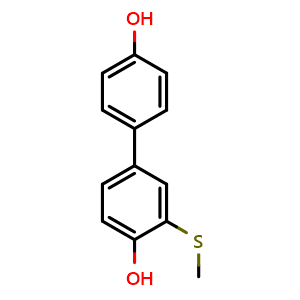Chemical structure of 4-(4-Hydroxyphenyl)-2-methylsulfanyl-phenol , CAS 69432-61-7, AChemBlock U103570