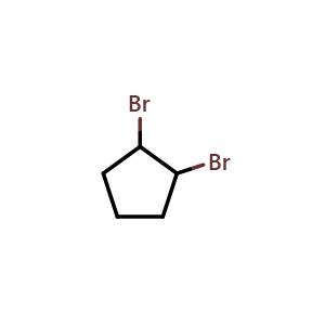 Chemical structure of 1,2-Dibromocyclopentane , CAS 29974-65-0, AChemBlock U103573