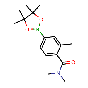 Chemical structure of N,N,2-trimethyl-4-(4,4,5,5-tetramethyl-1,3,2-dioxaborolan-2-yl)benzamide , CAS 1011731-99-9, AChemBlock U103584