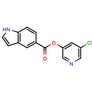 Chemical structure of (5-Chloro-3-pyridyl) 1H-indole-5-carboxylate , CAS 1026559-41-0, AChemBlock U103593