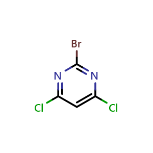 Chemical structure of 2-Bromo-4,6-dichloro-pyrimidine , CAS 1399480-88-6, AChemBlock U103608
