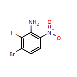 Chemical structure of 3-Bromo-2-fluoro-6-nitro-aniline , CAS 1804841-26-6, AChemBlock U103616