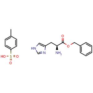 Chemical structure of Benzyl (2S)-2-amino-3-(1H-imidazol-4-yl)propanoate;4-methylbenzenesulfonic acid , CAS 24593-59-7, AChemBlock U103620