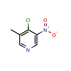 Chemical structure of 4-Chloro-3-methyl-5-nitro-pyridine , CAS 856834-51-0, AChemBlock U103624