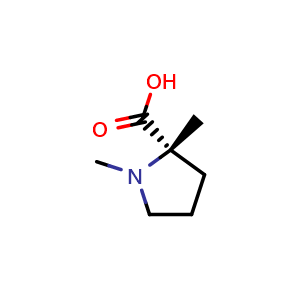 Chemical structure of (2S)-1,2-dimethylpyrrolidine-2-carboxylic acid , CAS 1268519-85-2, AChemBlock U103640