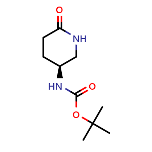 Chemical structure of Tert-butyl N-[ (3S)-6-oxo-3-piperidyl]carbamate , CAS 172913-96-1, AChemBlock U103647