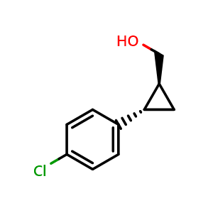 Chemical structure of [(1S,2S)-2-(4-chlorophenyl)cyclopropyl]methanol , CAS 388631-88-7, AChemBlock U103648