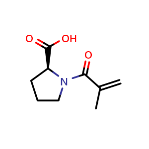 Chemical structure of (2S)-1-(2-methylprop-2-enoyl)pyrrolidine-2-carboxylic acid , CAS 51161-88-7, AChemBlock U103650