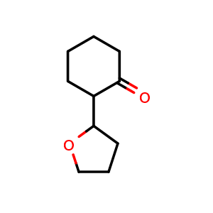Chemical structure of 2-Tetrahydrofuran-2-ylcyclohexanone , CAS 1824341-63-0, AChemBlock U103663