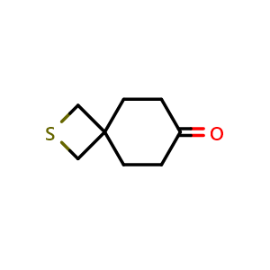 Chemical structure of 2-Thiaspiro[3.5]nonan-7-one , CAS 1557247-28-5, AChemBlock U103667