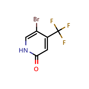 Chemical structure of 5-Bromo-4-(trifluoromethyl)-1H-pyridin-2-one , CAS 109919-32-6, AChemBlock U103671