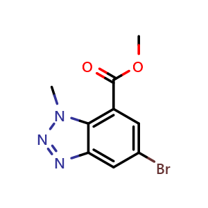 Chemical structure of Methyl 6-bromo-3-methyl-benzotriazole-4-carboxylate , CAS 1623416-92-1, AChemBlock U103672