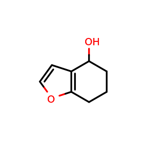 Chemical structure of 4,5,6,7-Tetrahydrobenzofuran-4-ol , CAS 84099-58-1, AChemBlock U103678