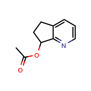 Chemical structure of 6,7-Dihydro-5H-cyclopenta[b]pyridin-7-yl acetate , CAS 90685-59-9, AChemBlock U103689