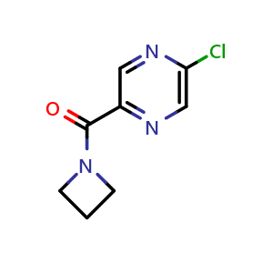 Chemical structure of Azetidin-1-yl-(5-chloropyrazin-2-yl)methanone , CAS 915948-98-0, AChemBlock U103691