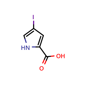 Chemical structure of 4-Iodo-1H-pyrrole-2-carboxylic acid , CAS 252861-26-0, AChemBlock U103694