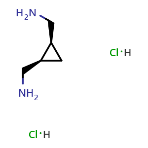 Chemical structure of [Cis-2-(aminomethyl)cyclopropyl]methanamine; dihydrochloride , CAS 206991-41-5, AChemBlock U103722